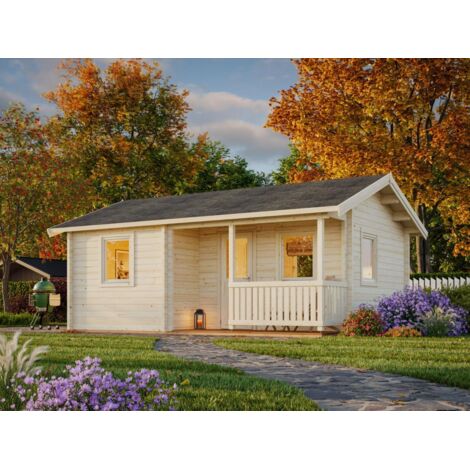 Abri de jardin en bois Sandra 21,5+3,7 m2 Naturel
