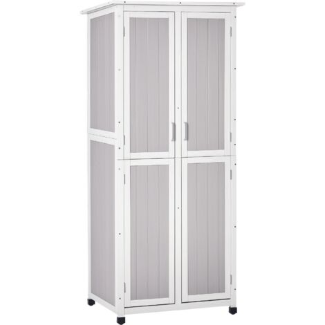 Abri de jardin en bois sapin 3 niveaux toit bitume 77x58x175 cm gris