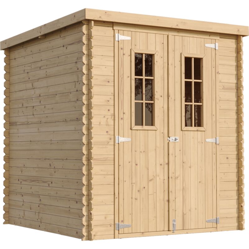 Timbela - Abri de jardin en bois - Stockage extérieur l204xL204xH200 cm/3.53 m2 - Petit abri à outils, Local à vélos M309C