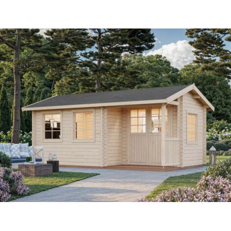 Abri de jardin en bois Susanna 12,4 m2 Naturel