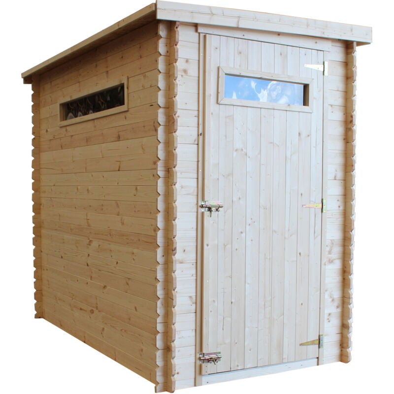 Abri de jardin en bois, Petite fenêtre - Stockage extérieur l239xL144xH198 cm/2.63 m2 - Petit abri à outils, Local à vélos - TIMBELA M306A