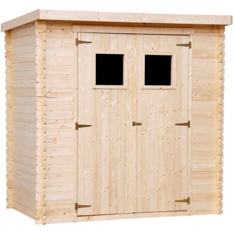 Abri de jardin en bois TIMBELA M311 - Stockage extérieur l204xL142xH200cm/2.22m2- Petit abri à outils, Local à vélos - Toit imperméable, fenêtres