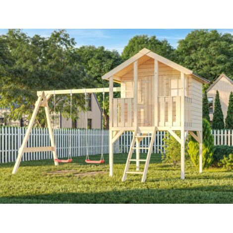 Abri de jardin en bois Toby Set Naturel