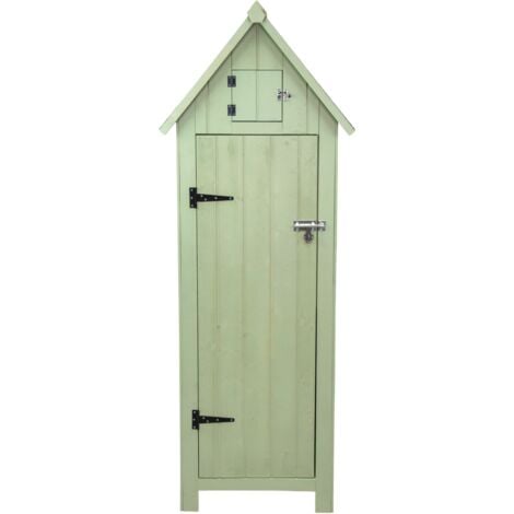 MONSTER SHOP Abri de Jardin en Bois Vert 66 x 46 x 178 cm Cabane Cabanon Toit en Asphalte - Imperméable - Espace Extérieur Stockage Rangement Jardin Outils - [Kit de Fixations & Cadenas Inclus]