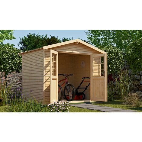 Abri de jardin 320x235x234 cm en épicéa anthracite et blanc - KINX