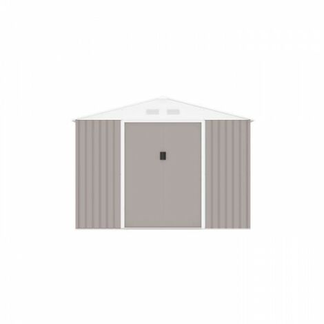 Abri de jardin en métal 	5,29 m² - 277 x 191 x 202 cm - VENUS Kit d'ancrage inclus, 2 portes coulissantes, 1 fenetre latérale