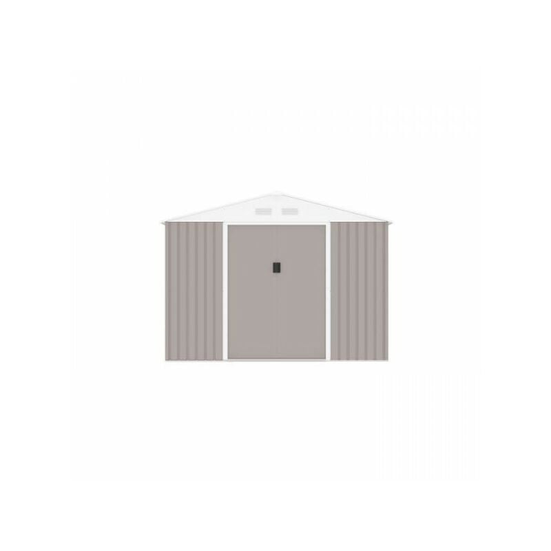 Abri de jardin en métal 5,29 m² - 277 x 191 x 202 cm - venus Kit d'ancrage inclus, 2 portes coulissantes, 1 fenetre latérale