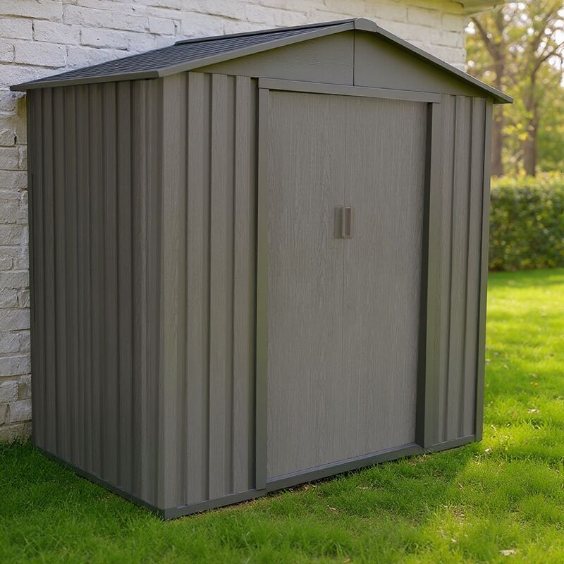 Abri jardin métal - Aspect bois vieilli 64 - 2,43 M²- gris - Chalet&jardin