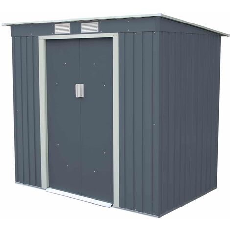 Abri de Jardin en Métal Buckingham - 2,43 m² Ext. 121x201x176 cm Acier Galvanisé Anthracite