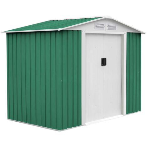 Abri de Jardin en Métal Gardiun Glasgow 6,3 m² 241x261x198 cm Ext. Acier Galvanisé Vert