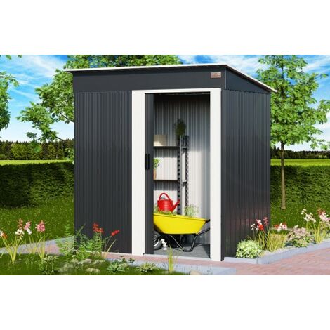 Abri de jardin en métal Gris 162 X 86 cm. Avec fondations incluses