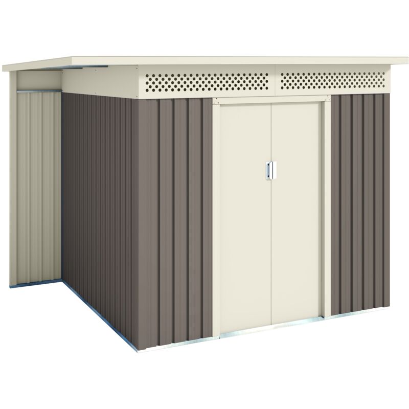 Abri de jardin en métal Husavik 5.29m2 - Garantie 10 ans - 257x206x187cm. Remise métal