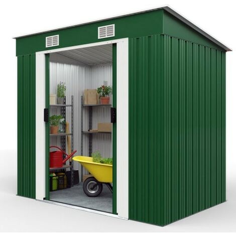 Abri de jardin en métal Vert 196 X 122 cm. Avec fondations incluses