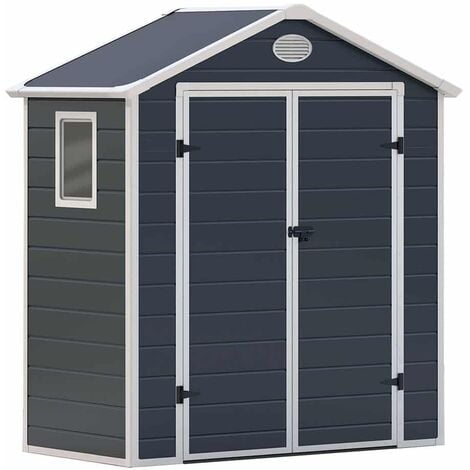 Abri de Jardin en Résine Arabela 1,92 m² Extérieur 102x188x225 cm Anthracite/Blanc