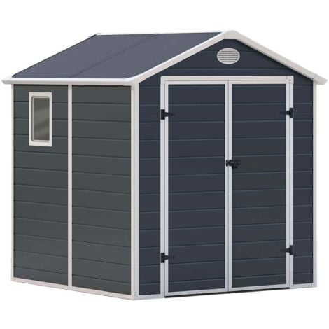 Abri de Jardin en Résine Donna 3,57 m² Extérieur 190x188x225 cm Anthracite/Blanc