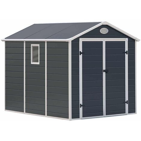 Abri de Jardin en Résine Fiorella 5,23 m² Extérieur 278x188x225 cm Anthracite/Blanc