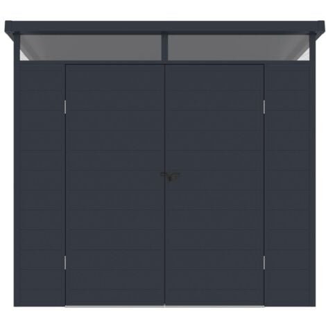 Abri de jardin en résine gris anthracite 4,57 m² avec plancher - MINARO