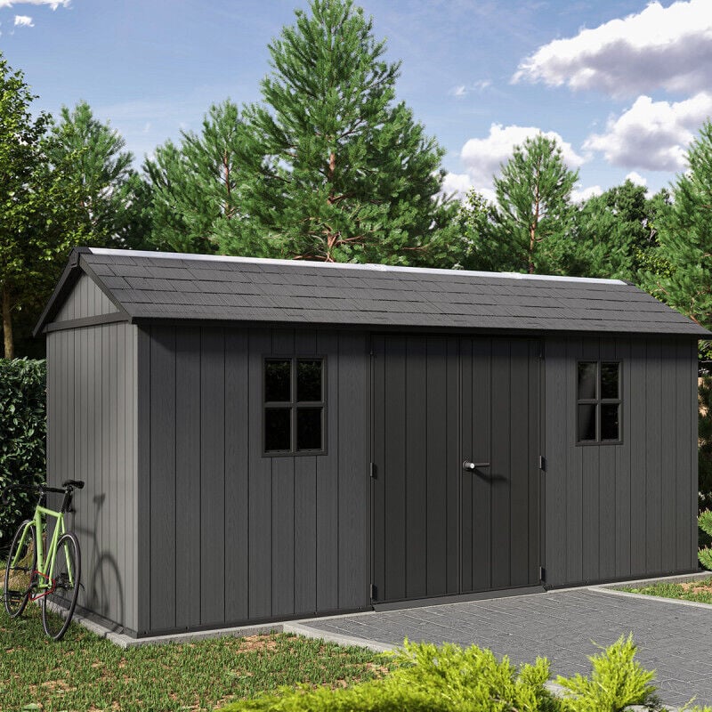 Abri de jardin newton plus 1575 - 10 m² - Gris