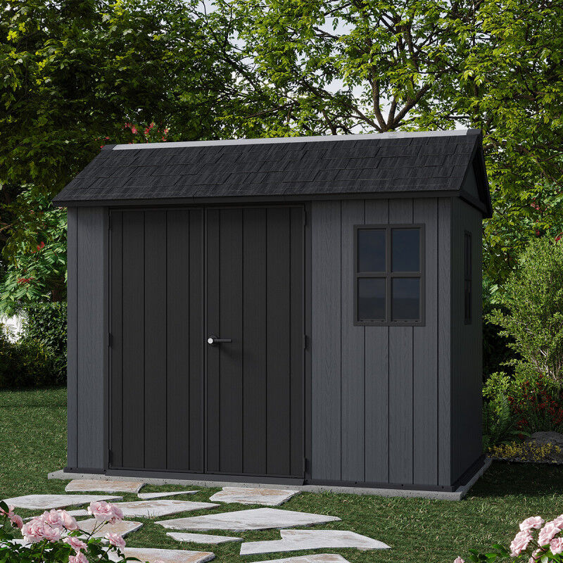 Abri de jardin newton plus 975 - 5.7m² - Gris