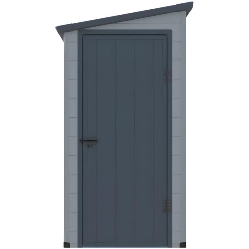 Abri de jardin en résine adossé gris anthracite 2,09 m² alberto