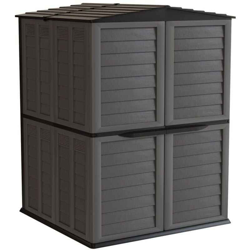Abri de Jardin Extérieur 5500L Gris - Coffre de Jardin Polypropylène 151x208x200 - Rangement Outils, Vélos, Mobiliers Artplast