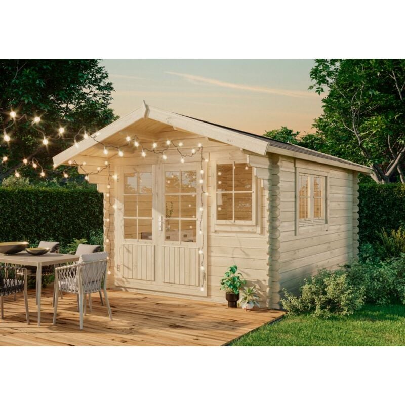 Abri de jardin Gabriel-34 300 x 400 cm Marron Imprégné, 34 mm Épaisseur paroi 358 467