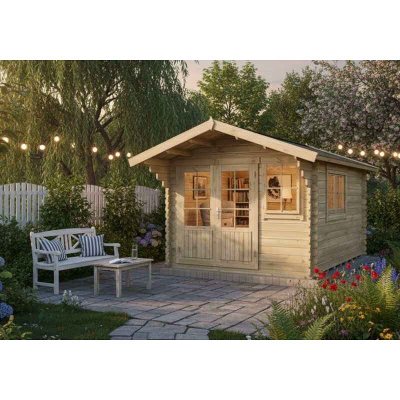 Alpholz - Abri de jardin Gabriel-34 300 x 400 cm Naturel , 34 mm Épaisseur paroi 358 467