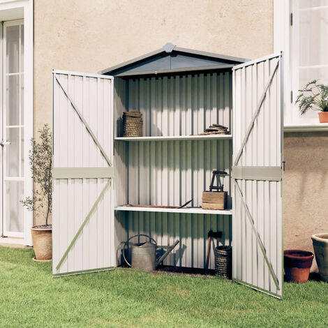 Abri de jardin Gris 107,5x46x183 cm Acier galvanisé