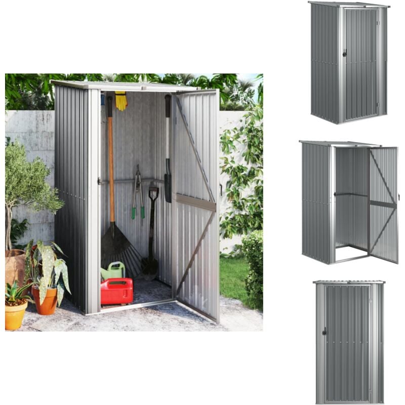 Abri de jardin Gris 118,5x97x209,5 cm Acier galvanisé - Abri De Jardin - Abri Extérieur - Rangement Extérieur - Outil - Stockage