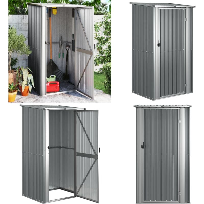 Abri de jardin Gris 118,5x97x209,5 cm Acier galvanisé - Abri De Jardin - Abri Extérieur - Rangement Extérieur - Outil - Stockage - Home & Living