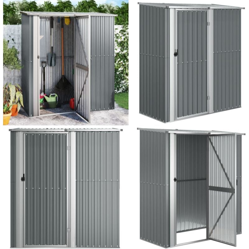 Abri de jardin Gris 180,5x97x209,5 cm Acier galvanisé - Abri De Jardin - Abri De Rangement - Abri Extérieur - Outillage - Stockage Extérieur - Home &