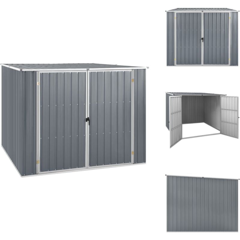 Abri de jardin Gris 195x198x159 cm Acier galvanisé - Abri De Jardin - Abri Extérieur - Stockage Extérieur - Outillage - Jardin
