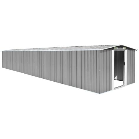 Abri de jardin Gris 257x779x181 cm Acier galvanisé