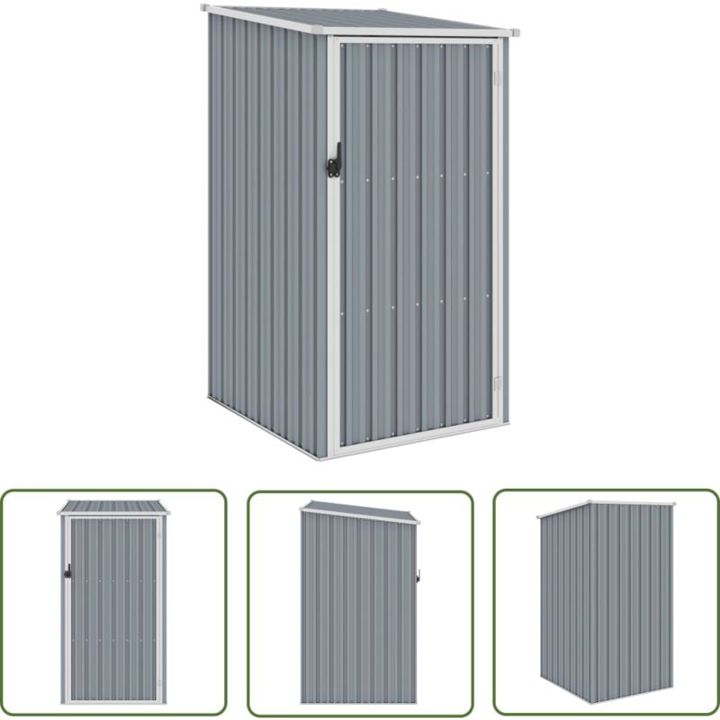 Er-siice - The Living Store Abri de jardin Gris 87x98x159 cm Acier galvanisé - Abri De Jardin - Abri De Rangement - Abri Extérieur - Hangar Extérieur