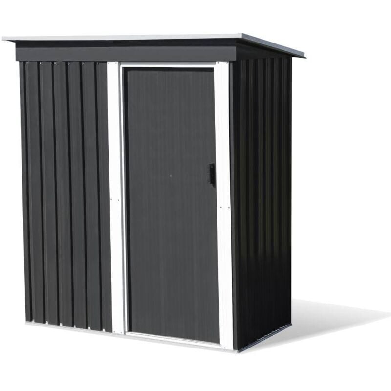Abri de jardin en métal - 1,13 m² - Gris Anthracite - Acier galvanisé