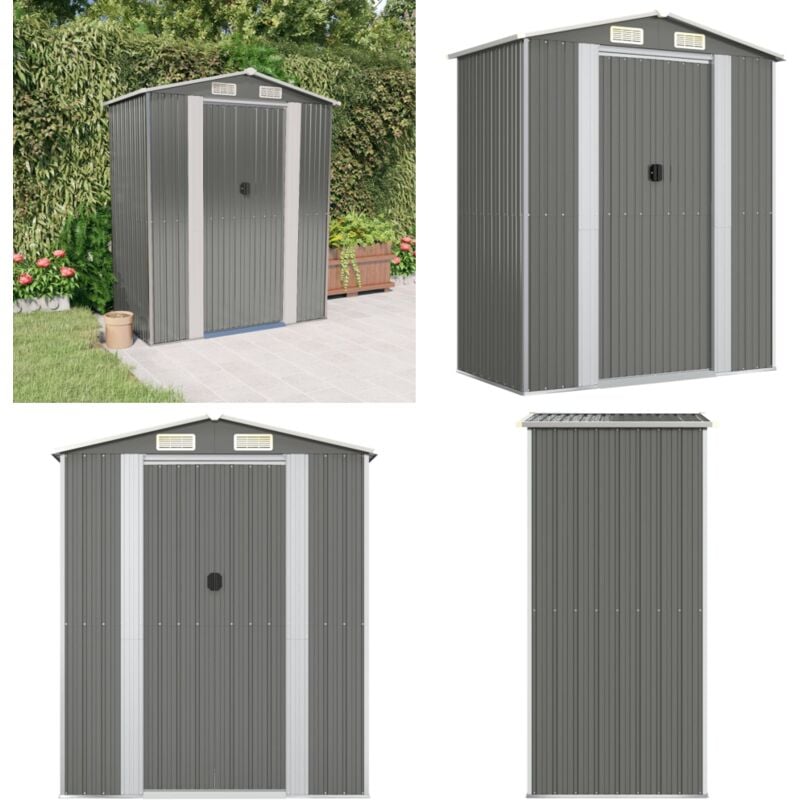 Abri de jardin Gris clair 192x108x223 cm Acier galvanisé - Abri De Jardin - Abri Extérieur - Rangement Extérieur - Cabane De Jardin - Outillage De