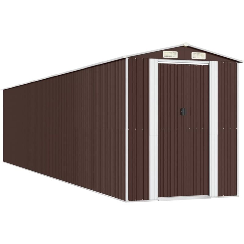 Abri de jardin Marron foncé 192x938x223 cm Acier galvanisé Vidaxl