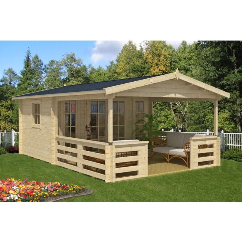Alpholz - Tuinhuis Lappland-40 b van de Marktleider ✓Achteraf betalen ✓Gratis Levering ✓5 Jaar Garantie ✓Beste Onlineshop Tuin 2022 Marron Imprégné,