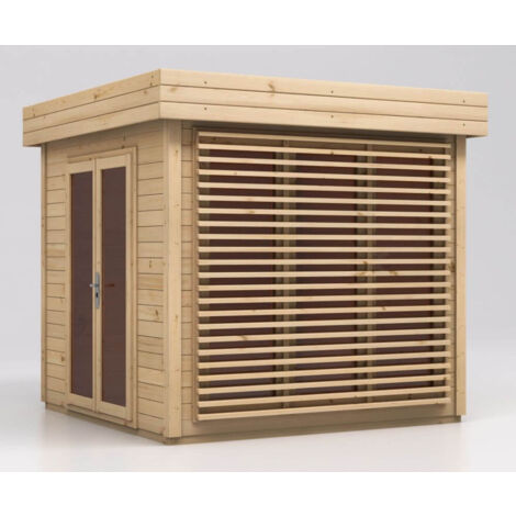 Abri de jardin Lawenda 28 Naturel , mm Épaisseur paroi 254 x cm - Naturel