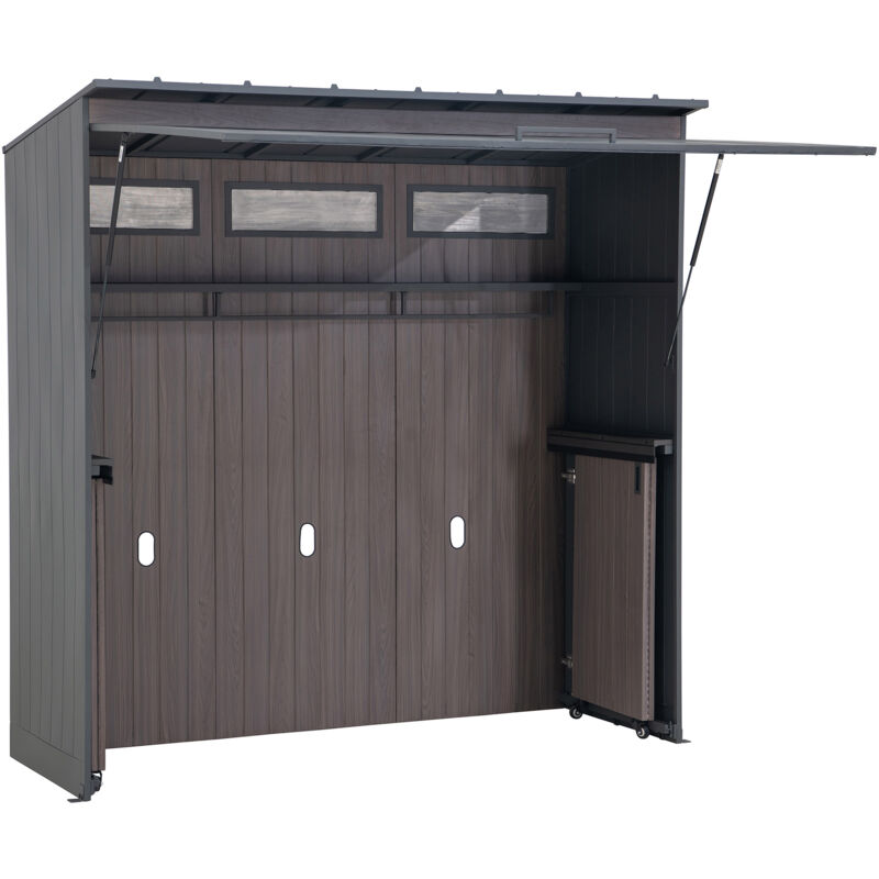 Abri de jardin MAMBO pour cuisine extérieure en anthracite - 94cm x 220cm