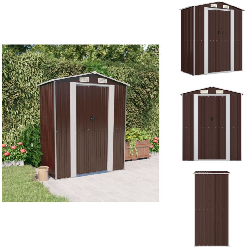 Abri de jardin Marron foncé 192x108x223 cm Acier galvanisé - Abri De Jardin - Abri De Jardin Exterieur - Rangement Exterieure - Cabane De Jardin