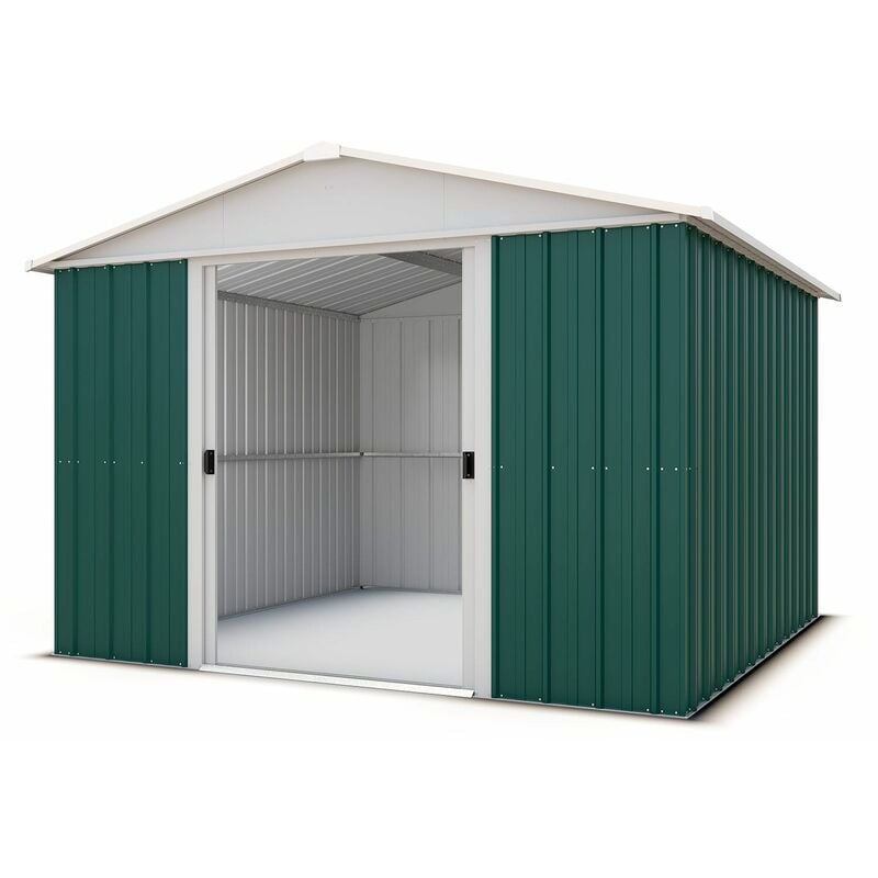 Abri de jardin métal vert Yardmaster 8,12 m² + kit d'ancrage