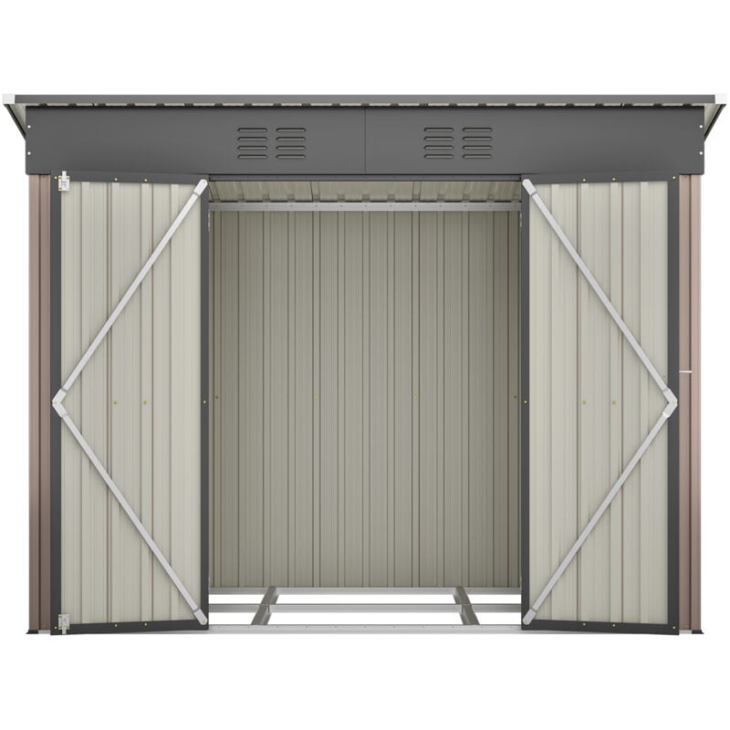 Liberté - Abri de jardin métal 229x110x182cm,HABITAT et jardin , Marron.