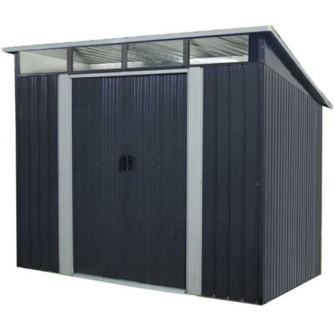 Abri de jardin métal 4,59 m² – Structure en acier galvanisé – Panneaux traités anti-corrosion – Kit d'ancrage inclus