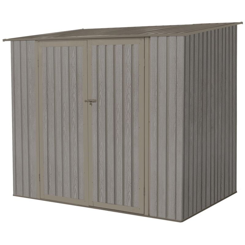 CHALET & JARDIN Abri jardin métal - Aspect BOIS VIEILLI 75 - 3,17 M²- GRIS