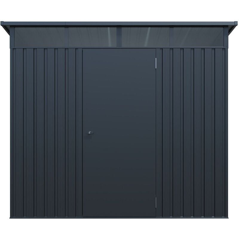Vente-unique - Abri de jardin métal en acier galvanisé gris anthracite 4,6 m² - clafton