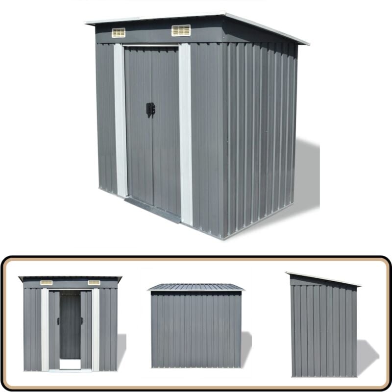 Abri de jardin Métal Gris - Abri De Jardin - Abri Métallique - Rangement Extérieur - Cabane De Jardin - Outillage