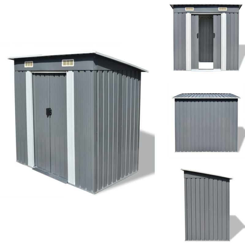Abri de jardin Métal Gris - Abri De Jardin - Abri Métallique - Rangement Extérieur - Cabane De Jardin - Outillage