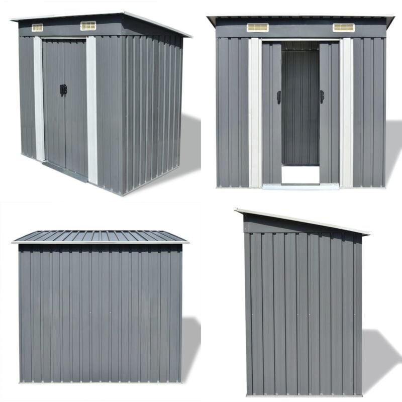Abri de jardin Métal Gris - Abri De Jardin - Abri Métallique - Rangement Extérieur - Cabane De Jardin - Outillage - Home & Living