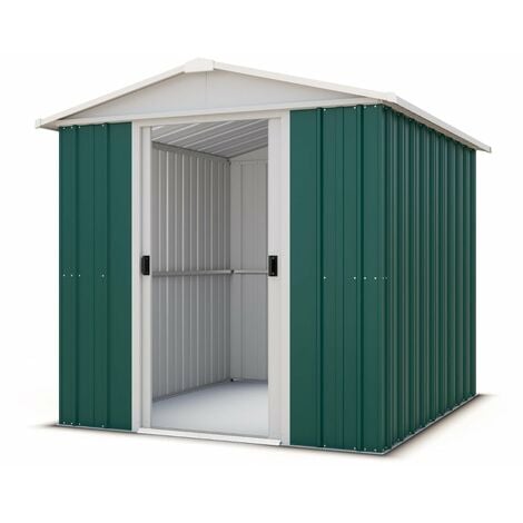Abri de jardin métal vert Yardmaster 3,8 m² + kit d'ancrage - Vert
